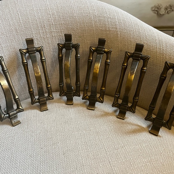 Vintage brass National lock draw pulls lot of (6) - Picture 3 of 4